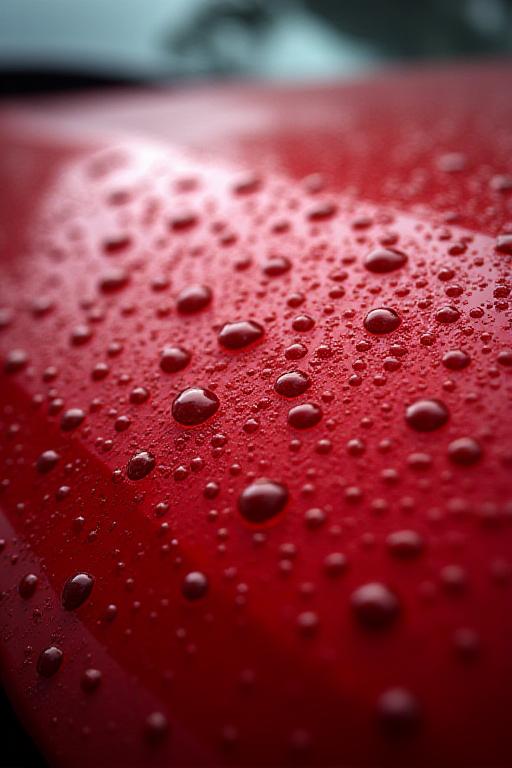 Glossy ceramic coated car surface